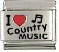 I LOVE COUNTRY MUSIC  -gekleurde 9 mm schakel-